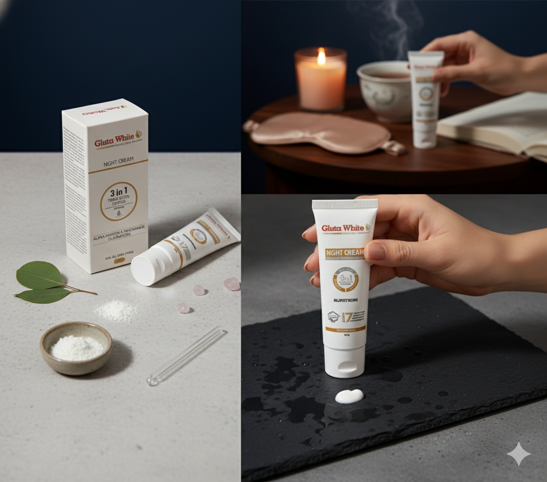 π Gluta White 3-in-1 Night Cream: Wake Up to Brighter Skin