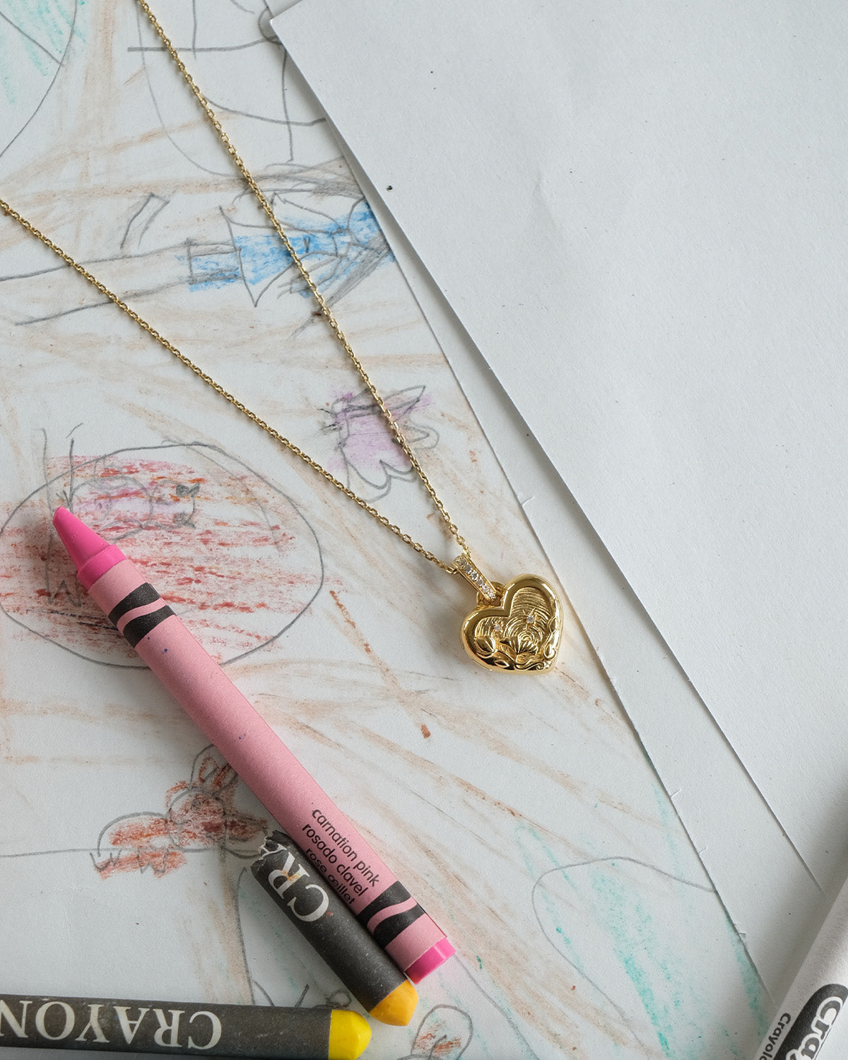 18k Gold Vermeil Blooming Together Small Heart Locket Pendant