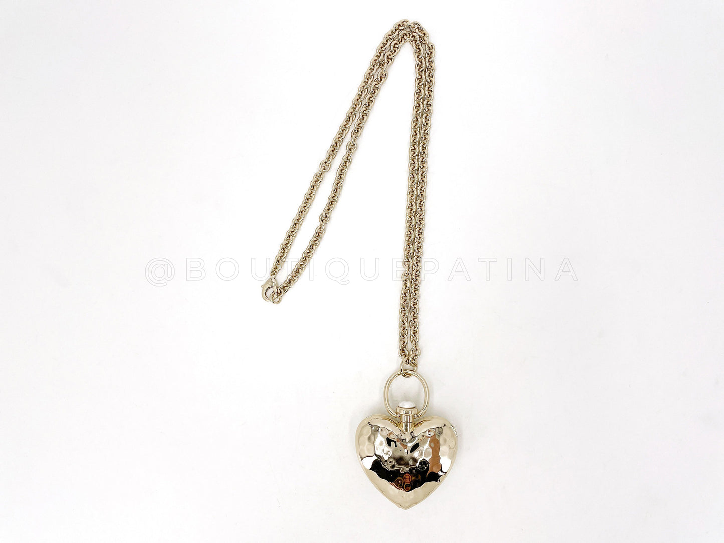 Chanel Giant Heart Locket Necklace 22C Pendant K2O
