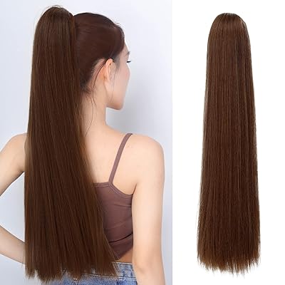 Long Hair Claw Clip Ponytail Elastic Band Extension