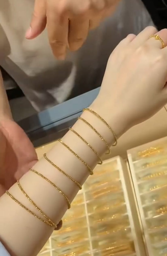 Spring Bangle Bracelets - Gold Set