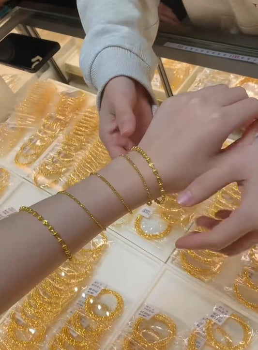 Spring Bangle Bracelets Gold