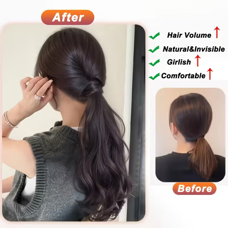 Long Hair Claw Clip Ponytail Elastic Band Extension