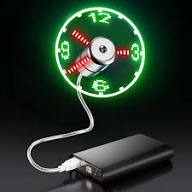 USB Fan Connect PhoDurable Adjustable Mini Flexible Fan LED Light USB Port Time Clock Desktop Clock Cool Gadget Time Display