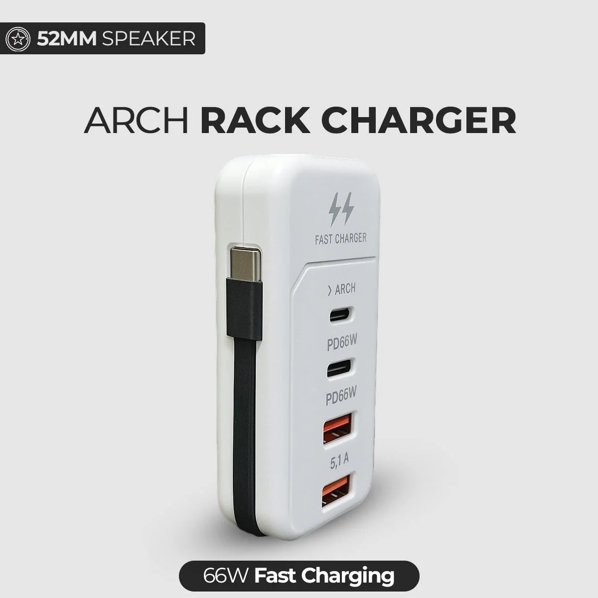 Rack Charger 2PD+2USB Safe Fast Charge