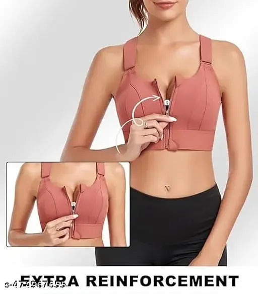 Zip up adjustable cross-back BRA