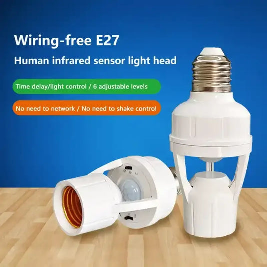 Infrared PIR Motion Sensor JHW-GL01 LED Light Lamp Bulb Holder Socket Switch