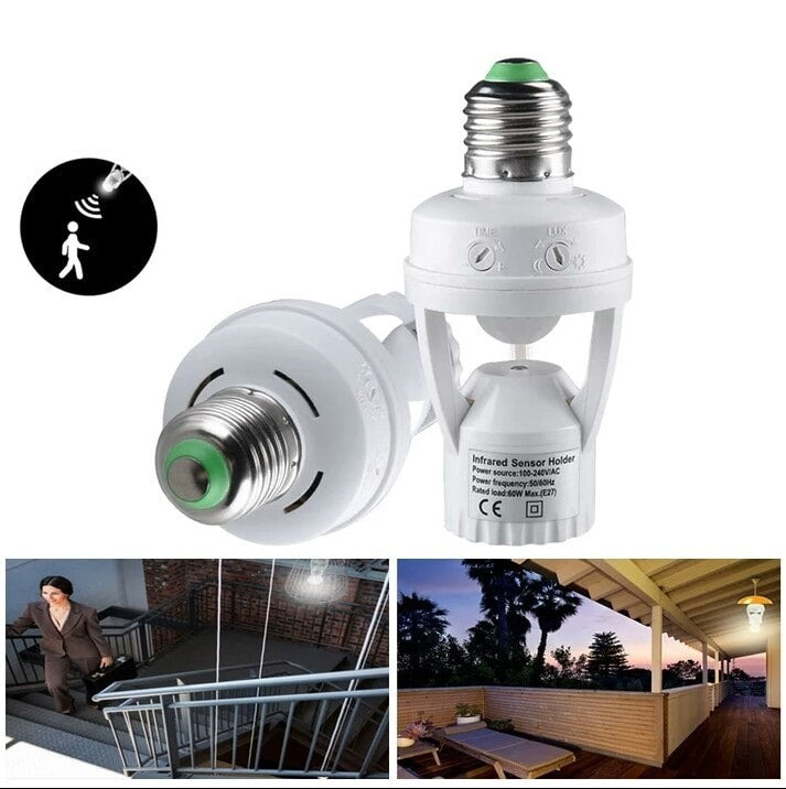 Infrared PIR Motion Sensor JHW-GL01 LED Light Lamp Bulb Holder Socket Switch