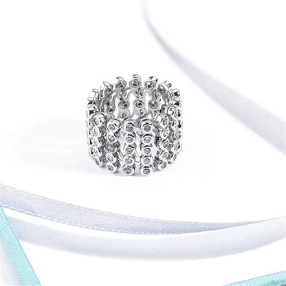 Pure 925 Silver 2 in 1 Ring + Bracelet (Free Size)[Convertible]