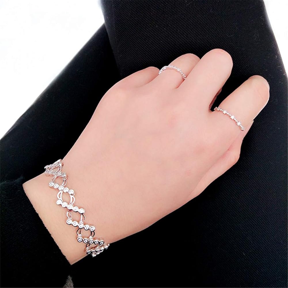 Pure 925 Silver 2 in 1 Ring + Bracelet (Free Size)[Convertible]