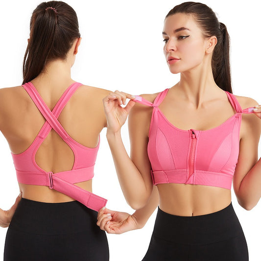 Zip up adjustable cross-back BRA