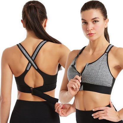 Zip up adjustable cross-back BRA