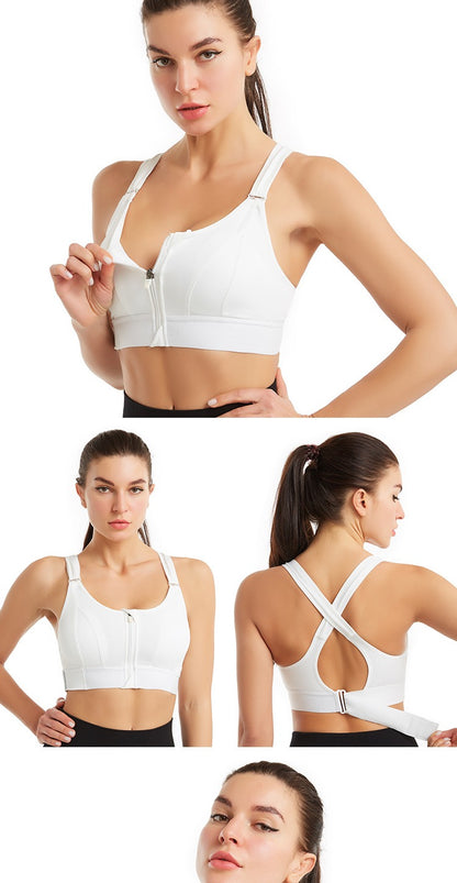 Zip up adjustable cross-back BRA