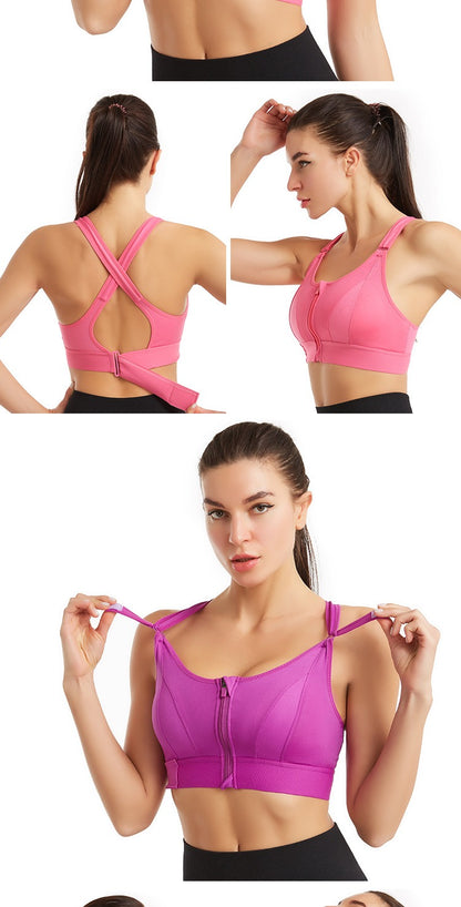 Zip up adjustable cross-back BRA