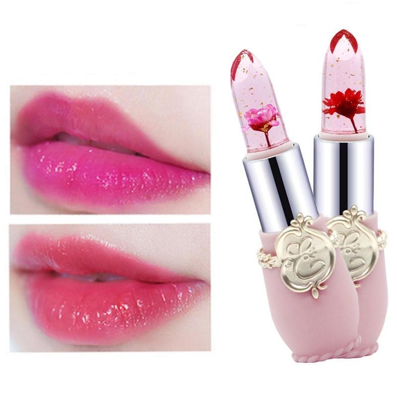 Flower Jelly Transparent Lipstick Change Color Long Lasting Waterproof Jelly Lipstick
