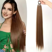 Long Hair Claw Clip Ponytail Elastic Band Extension