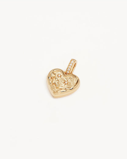 18k Gold Vermeil Blooming Together Small Heart Locket Pendant