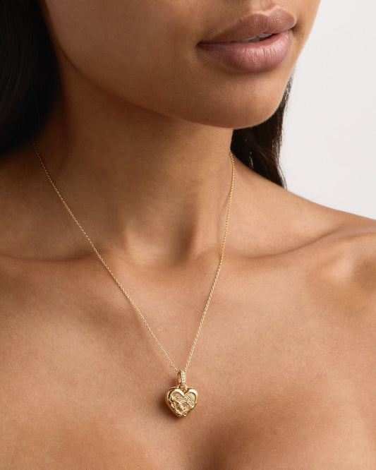 18k Gold Vermeil Blooming Together Small Heart Locket Pendant